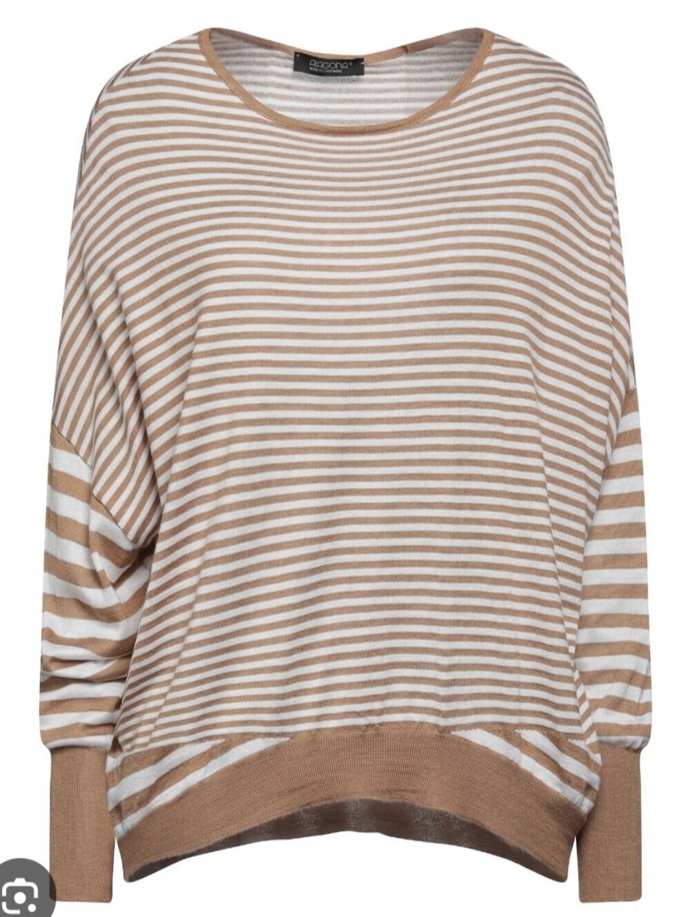 Aragona camel and white striped sweater size M(44) BNWT